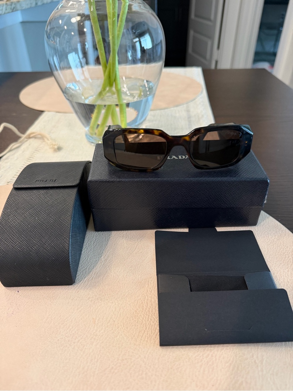 Prada Tortoiseshell Sunglasses with Dark Brown Lenses